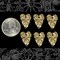 Antiqued Brass Heart-Shaped Leaf Connectors - Set of Six - AB-2C60